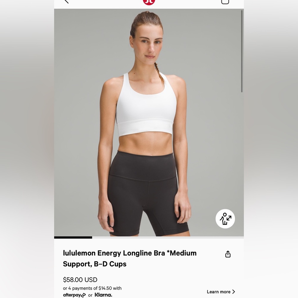 Size 6 lululemon longline sports bra